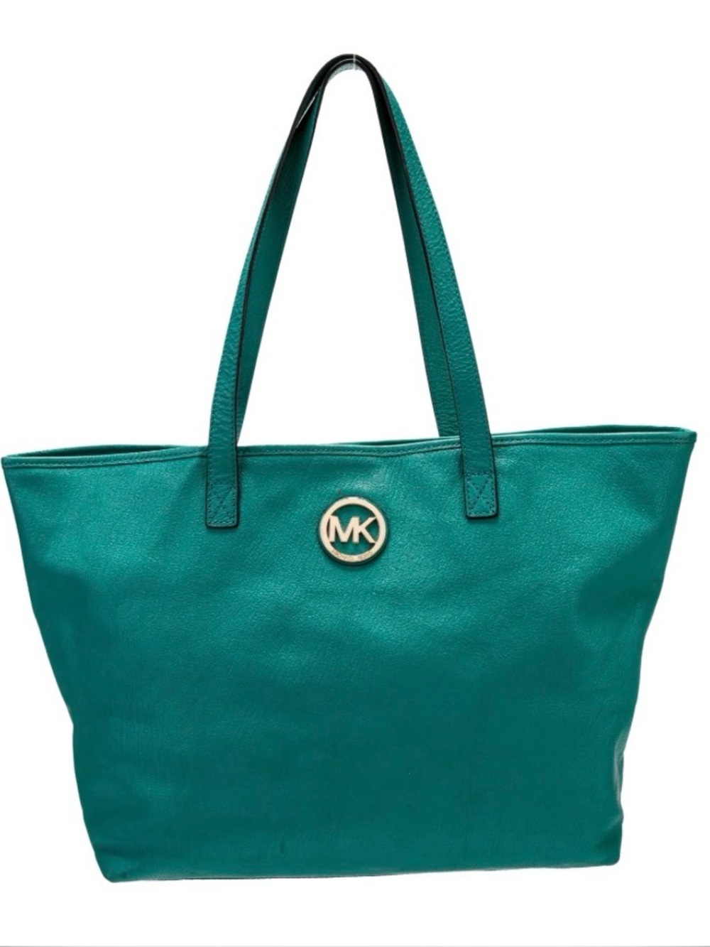 Michael Kors Teal Blue Tote with Gold MK Logo